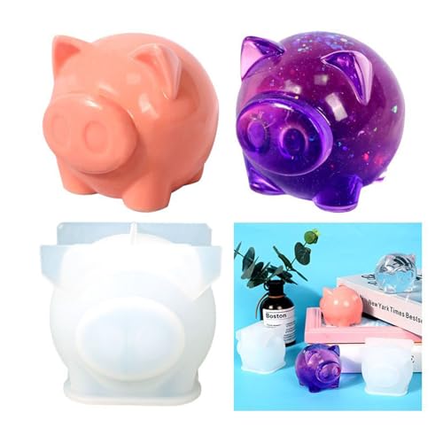 2 Stücke Silikonform Schweinchen - DIY-Form in Lebensmittelqualität für Ostern - Gießform zur Herstellung von Kerzen, Schweinchen-Ornamenten und DIY-Produktion von DragonX2