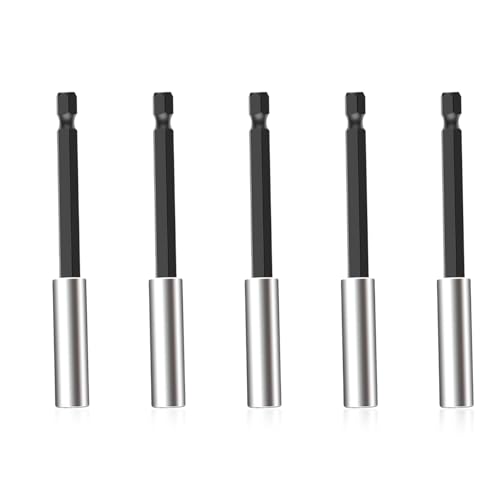 5 Stück Bithalter, Bit Verlängerung, 1/4 Sechseck Schnellfreisetzungsbohrerverlängerungswerkzeug Bithalter-Set 100mm Aus Edelstahl Starke Bithalter Magnetisch 5 Stück Bithalter, Bit Verlängerung, 1/4 Sechseck Schnellfreisetzungsbohrerverlängerungswerkzeug Bithalter-Set 100mm Aus Edelstahl Starke Bithalter Magnetisch von DragonX2
