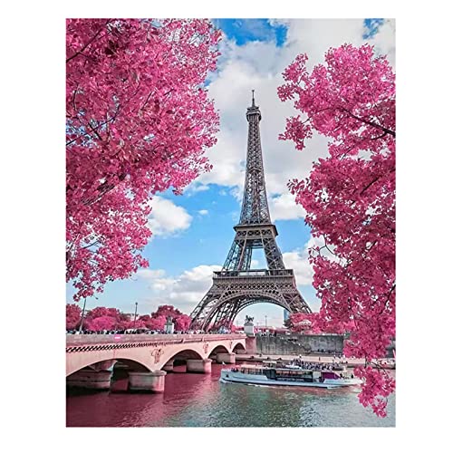 Diamantmalerei Eifelturm Diamond Painting Paris 5d-Diamant-GemäLde Zum Selbermachen Diamond Painting Viereckige Steine Kristall Strass Stickerei, Bilder, Kunsthandwerk FüR Wanddekoration (30 X 40 Cm) von DragonX2