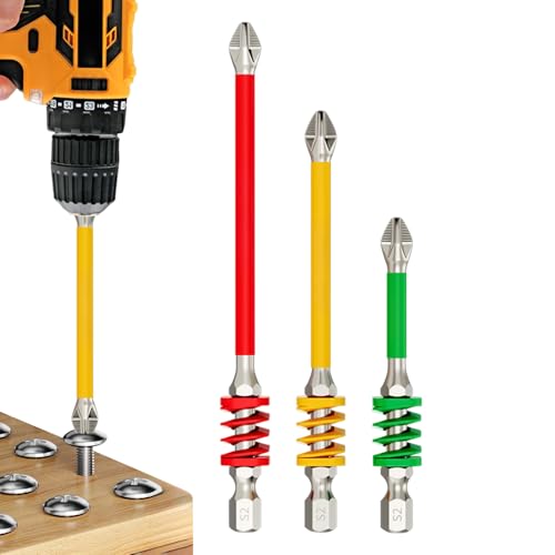 Dranng Bohrerschraubenbits, Sicherheits-Bohraufsatz Mit Magnetfeder, Federbohrer Aufsatz für Handwerk, Haushalt, Sanitär, Mechanik, Holzarbeit, Kfz von Dranng