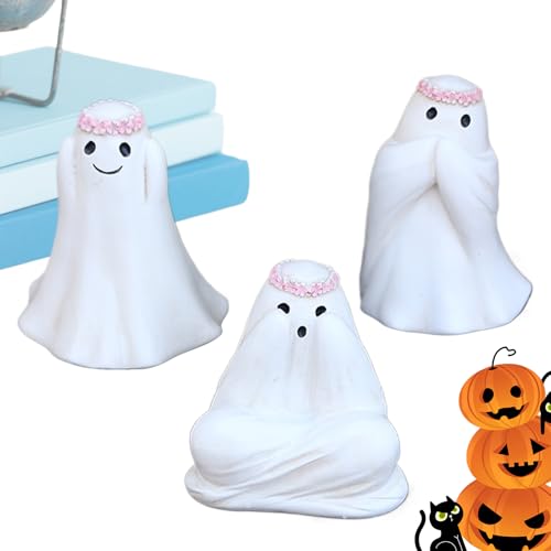 Dranng Halloween Geister Statue - Gruselige Geister Figur für Halloween,3-teilige Festliche Resin Skulptur zur Dekoration für Geburtstag Arbeitsplatz Tisch Schreibtisch Zuhause von Dranng