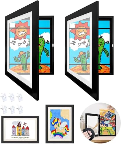2 Stück Kunstfotorahmen für Kinder,A4 Scharnierter Bilderrahmen Holz,Befüllbar Fotorahmen zum öffnen,Frontöffnung für Kunstwerke,Ideal für Kunstprojekte,Kinderzeichnungen,Zuhause oder Büro,Schwarz 2 Stück Kunstfotorahmen für Kinder,A4 Scharnierter Bilderrahmen Holz,Befüllbar Fotorahmen zum öffnen,Frontöffnung für Kunstwerke,Ideal für Kunstprojekte,Kinderzeichnungen,Zuhause oder Büro,Schwarz von Drasohuija