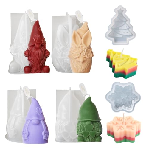 3D Wichtel Silikonform,Weihnachtsmann Kerze Silikonform,Weihnachten Zwerg Kerzenform,Formen Seifenform,für DIY Silikon Kerzen Gießform (Glücksgras dünn) 3D Wichtel Silikonform,Weihnachtsmann Kerze Silikonform,Weihnachten Zwerg Kerzenform,Formen Seifenform,für DIY Silikon Kerzen Gießform (Glücksgras dünn) von Drasohuija