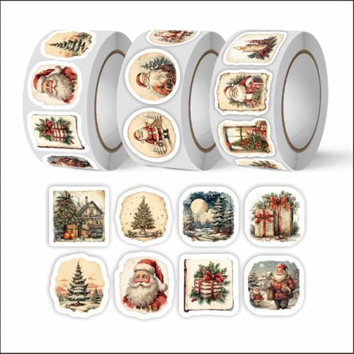 750 Stück Weihnachtssticker,Kraftpapier Gift Aufkleber Etiketten, Weihnachtsaufkleber Selbstklebend Geschenketiketten Weihnachten Sticker Rolle Deko für Weihnachtskarten Geschenktaschen Briefumschlag 750 Stück Weihnachtssticker,Kraftpapier Gift Aufkleber Etiketten, Weihnachtsaufkleber Selbstklebend Geschenketiketten Weihnachten Sticker Rolle Deko für Weihnachtskarten Geschenktaschen Briefumschlag von Drasohuija