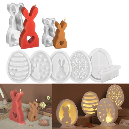 8 Stück Silikonformen Gießformen Ostern,DIY Hase Silikon Gießform 3D Silikonform Osterei Gipsformen zum Gießen Osternhase Epoxidharz Formen Giessformen Silikon Ostern für Handwerk, Sojawachs, Kerzen 8 Stück Silikonformen Gießformen Ostern,DIY Hase Silikon Gießform 3D Silikonform Osterei Gipsformen zum Gießen Osternhase Epoxidharz Formen Giessformen Silikon Ostern für Handwerk, Sojawachs, Kerzen von Drasohuija