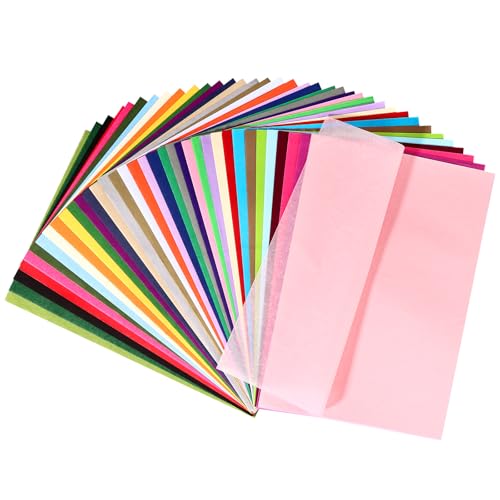 360 Blatt Transparentpapier Bunt 36 Farben A4 Seidenpapier Verpackungsmaterial Bastelpapier Bunt 17 g/m² Tissue Wrapping Paper für Weihnachten Geburtstag Verpacken Hochzeit Dekoration von Draupnir