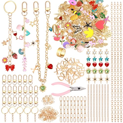 Draupnir 303-teiliges Schlüsselanhänger-Bastelset, enthält 137 Taschenanhänger für Handtaschen, 25 Schlüsselanhänger-Clips mit Schlüsselanhänger, 20 Verlängerungen, Taschenketten, 120 Biegeringe Draupnir 303-teiliges Schlüsselanhänger-Bastelset, enthält 137 Taschenanhänger für Handtaschen, 25 Schlüsselanhänger-Clips mit Schlüsselanhänger, 20 Verlängerungen, Taschenketten, 120 Biegeringe von Draupnir