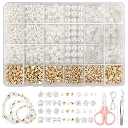 Draupnir Weiße Perlen Set, Perlen Armbänder Selber Machen, Weiße Perlen zum Auffädeln Erwachsene, DIY Armband Schmuckherstellung Kit Geschenke für Mädchen für Weihnachten, Partys, Ostern, Feiertage Draupnir Weiße Perlen Set, Perlen Armbänder Selber Machen, Weiße Perlen zum Auffädeln Erwachsene, DIY Armband Schmuckherstellung Kit Geschenke für Mädchen für Weihnachten, Partys, Ostern, Feiertage von Draupnir