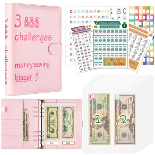 A5 Budget Planner Deutsch Ringbuch Bugetplaner Budget Binder Finanzplaner Budget Sparen Mappe Sparbuch Geld Organizer für Cash Stuffing Geschenk mit 100 Binder Taschen (Rosa) von Drawelry