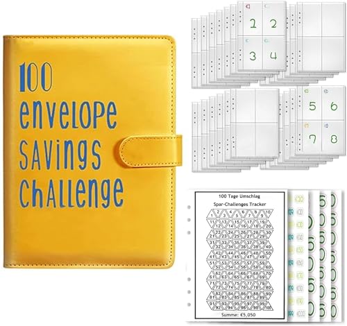 Budget Planner Deutsch A5 Budget Binder Geld Organizer Budget Planer mit 100 Binder Taschen Ringbuch Finanzplaner Haushaltsbuch Sparen Mappe Cash Stuffing Startset (Gelb) von Drawelry