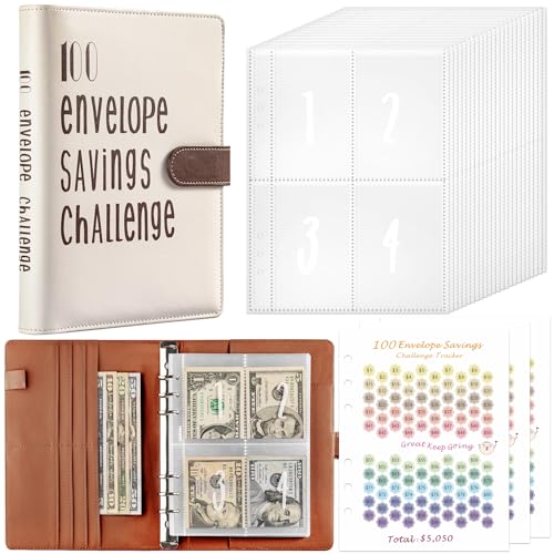 Budget Planner Deutsch Budget Planer Geld Organizer mit 100 Binder Taschen A5 Mulitfarbig Ringbuchordner für Finanzplaner Budget Sparen Mappe Cash Stuffing Startset Geburtstags Geschenk (Braun) von Drawelry