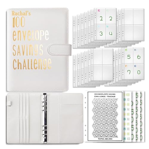 Budget Planner Deutsch Budget Planer Geld Organizer mit 100 Binder Taschen A5 Ringbuchordner für Finanzplaner Budget Sparen Mappe Cash Stuffing Startset Geburtstags Geschenk (White) von Drawelry