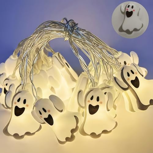 Drawelry Halloween Deko Lichterkette mit USB Angetrieben LED Lichterketten Spinnen Dämonen Geister Kürbis Nacht Lichter für Halloween Party Innen Außen Dekoration (USB-04, 1.5m) von Drawelry