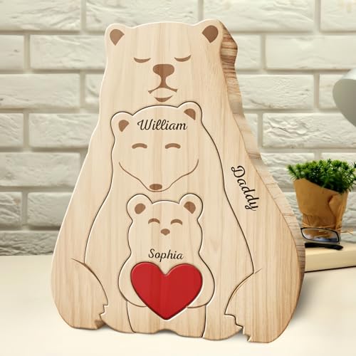 Drawelry Personalisierte Bär Statue Holzpuzzle mit 2-9 Namen Gravur Dekoration Holz Handwerk Bären Familien Skulptur Puzzle Deko Ornament Weihnachte Geburtstag Geschenk für Familie Freunde Paare (A10) Drawelry Personalisierte Bär Statue Holzpuzzle mit 2-9 Namen Gravur Dekoration Holz Handwerk Bären Familien Skulptur Puzzle Deko Ornament Weihnachte Geburtstag Geschenk für Familie Freunde Paare (A10) von Drawelry