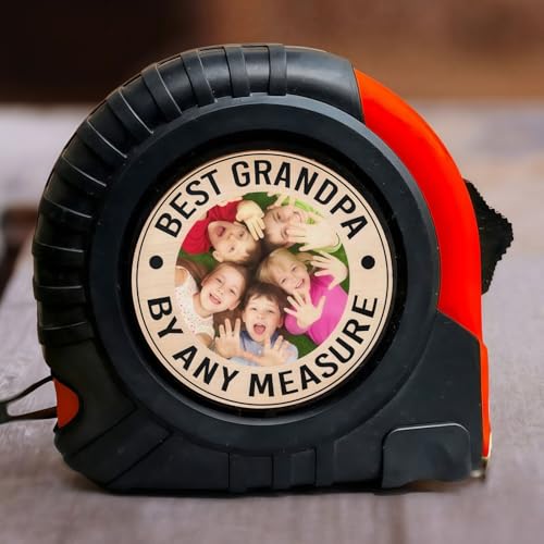 Drawelry Personalisierte Foto Maßband mit Bild Name Text Gravur Hängeschnalle Bandmaß 5-7,5 Meter DIY Einziehbar Länge Größe Maßen Werkzeuge Bandmaß Vatertag Geburtstag Geschenke für Papa Dad (B4) von Drawelry