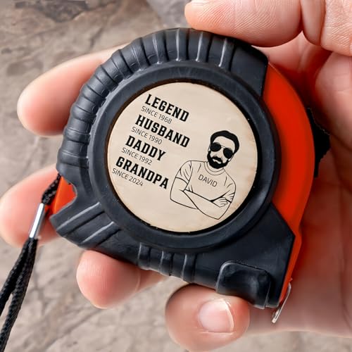 Drawelry Personalisierte Foto Maßband mit Bild Name Text Gravur Hängeschnalle Bandmaß 5-7,5 Meter DIY Einziehbar Länge Größe Maßen Werkzeuge Bandmaß Vatertag Geburtstag Geschenke für Papa Dad (B3) von Drawelry