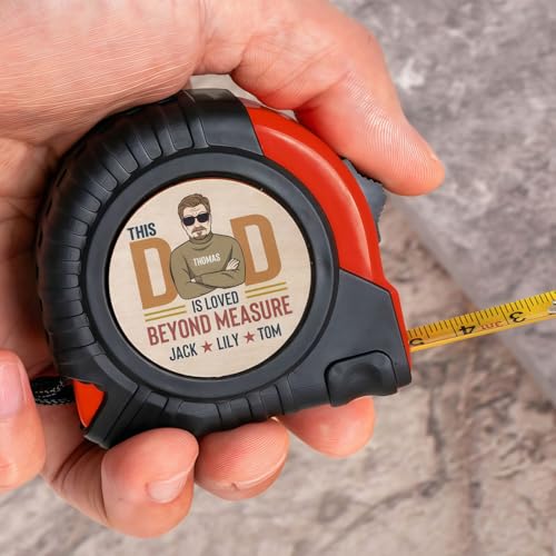 Drawelry Personalisierte Foto Maßband mit Bild Name Text Gravur Hängeschnalle Bandmaß 5-7,5 Meter DIY Einziehbar Länge Größe Maßen Werkzeuge Bandmaß Vatertag Geburtstag Geschenke für Papa Dad (B5) von Drawelry
