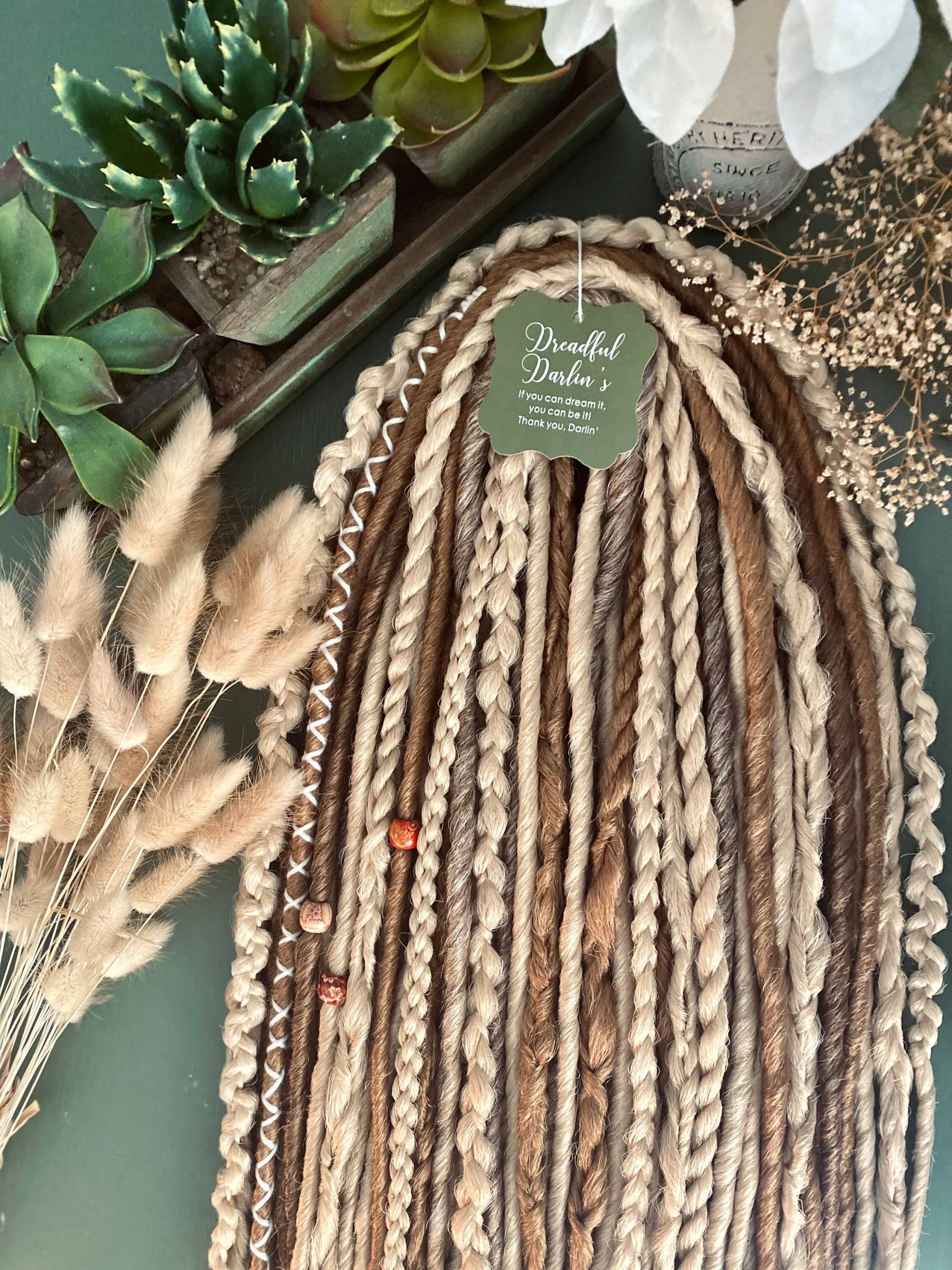 Die Maranda. Natur Blondes Wikinger Set. Volles Set | 50=Doppelendige Dreadlocks Dreadlock-Erweiterungen Faux Dreads. Wählen Sie Ihre Menge von DreadfulDarlins