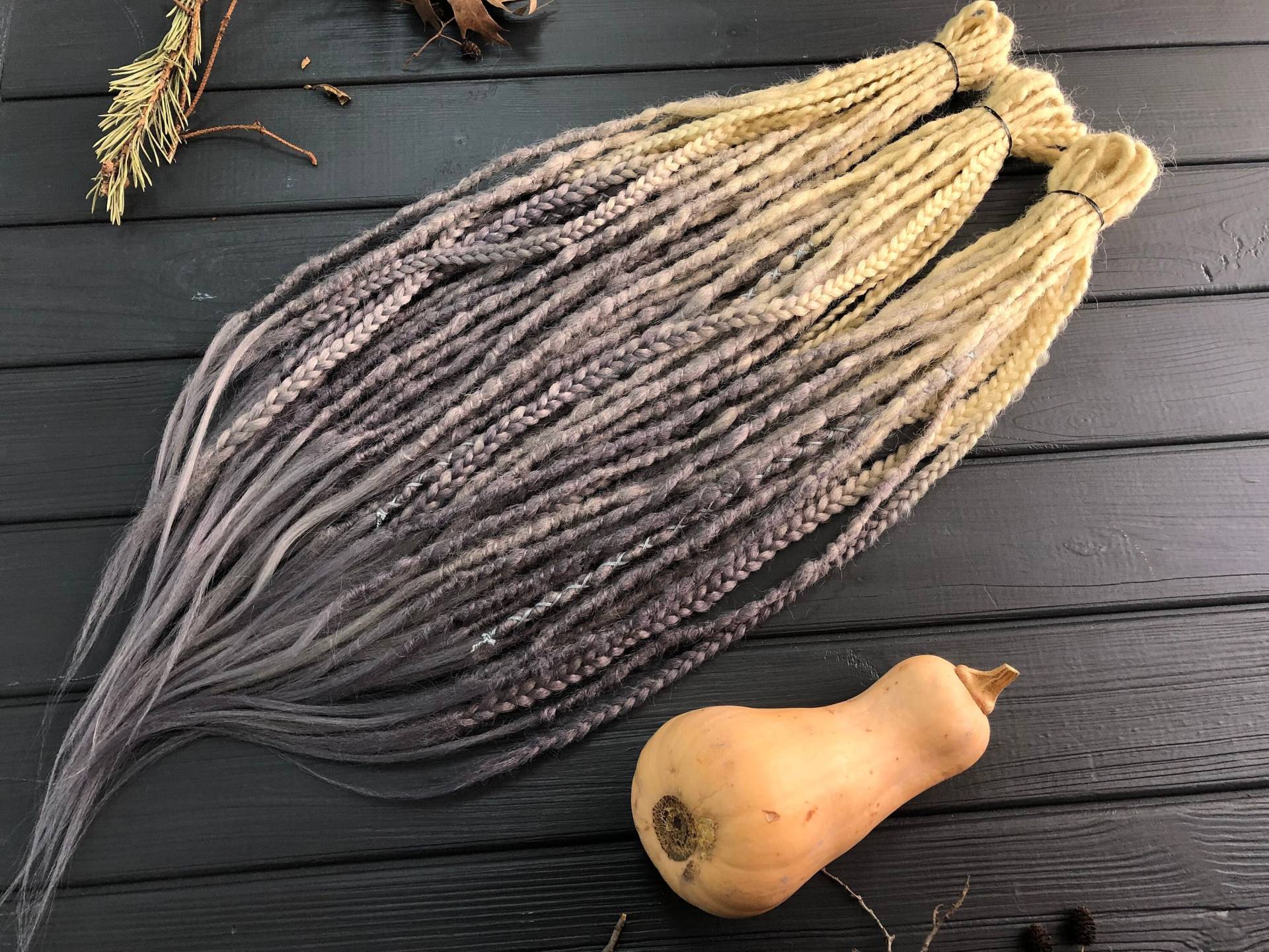 Natürliches Aussehen, Synthetisch, Doppelendig, Blond, Hellgrau, Grau, Ombre-Dreads, Haarverlängerungen, Dreadlocks, Boho, Single-Ended, De Oder Se Natürliches Aussehen, Synthetisch, Doppelendig, Blond, Hellgrau, Grau, Ombre-Dreads, Haarverlängerungen, Dreadlocks, Boho, Single-Ended, De Oder Se von DreadsForest