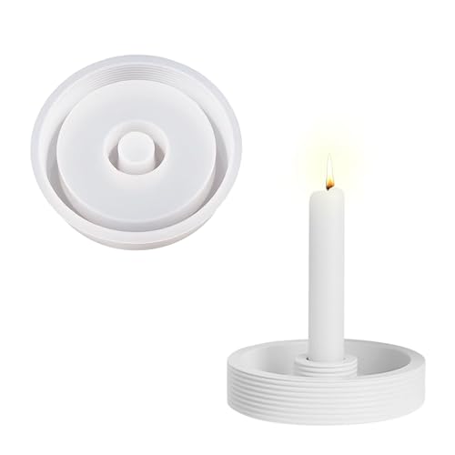 Silikonform Kerzenhalter, Silikonformen Gießformen Kerzenhalter, 3D Round DIY Silikon Gießform Kerzenhalter Formen Epoxidharz für Weihnachten Home (B) von Dreaku