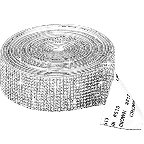 Dream HorseX 3 Yards Kristall Strass Diamant Band, Selbstklebende Kristall Strass, Glitzerband selbstklebend Strasssteine Band, DIY Dekoration Aufkleber mit Strass (12 Reihen, 3cm) von Dream HorseX