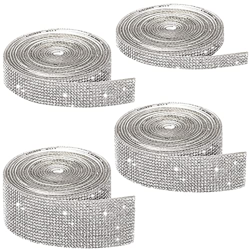 Dream HorseX 4 Rollen Kristall Strass Diamant Band, Selbstklebende Kristall Strass, Glitzerband selbstklebend Strasssteine Band, Aufkleber Strass zum Basteln(4/8/12/16 Reihen,Silber) Dream HorseX 4 Rollen Kristall Strass Diamant Band, Selbstklebende Kristall Strass, Glitzerband selbstklebend Strasssteine Band, Aufkleber Strass zum Basteln(4/8/12/16 Reihen,Silber) von Dream HorseX