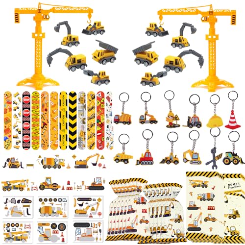 60 Stück Geburtstagsparty Zubehör für den Bau, Spielzeugset mit Bagger, Bohrwagen, Straßenwalze, Bulldozer, Schlüsselanhänger, Aufkleber, Pat-Ringe, Geschenktüten, Baustelle Mitgebsel Kindergeburtstag 60 Stück Geburtstagsparty Zubehör für den Bau, Spielzeugset mit Bagger, Bohrwagen, Straßenwalze, Bulldozer, Schlüsselanhänger, Aufkleber, Pat-Ringe, Geschenktüten, Baustelle Mitgebsel Kindergeburtstag von Dream HorseX