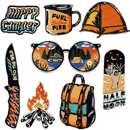 8 Stück Patches Zum aufbügeln, Patches Zum Aufbügeln, Rucksack patch, Patch Sticker, Aufnäher der Camping-Serie, Geeignet für Jeans/Jacken/Hüte/Schuhe/Rucksäcke und Andere Kleidung 8 Stück Patches Zum aufbügeln, Patches Zum Aufbügeln, Rucksack patch, Patch Sticker, Aufnäher der Camping-Serie, Geeignet für Jeans/Jacken/Hüte/Schuhe/Rucksäcke und Andere Kleidung von Dream HorseX