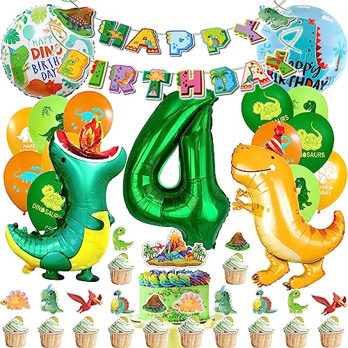 Dino Luftballons Geburtstag 4 Jahr, Dino Ballons Geburtstag Deko, Dino Party Kindergeburtstag,Folienballon Zahlenballon 4, Luftballons Grün für Dinosaurier Party Dekoration Dschungel Party Kinder Dino Luftballons Geburtstag 4 Jahr, Dino Ballons Geburtstag Deko, Dino Party Kindergeburtstag,Folienballon Zahlenballon 4, Luftballons Grün für Dinosaurier Party Dekoration Dschungel Party Kinder von Dream HorseX