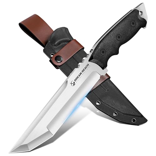 Dream Reach Machete Scharf Echt - Full Tang Jagdmesser mit G10 Griff Outdoor Messer mit Scheide Feststehend Messer für Camping Geschenk Männer von Dream Reach