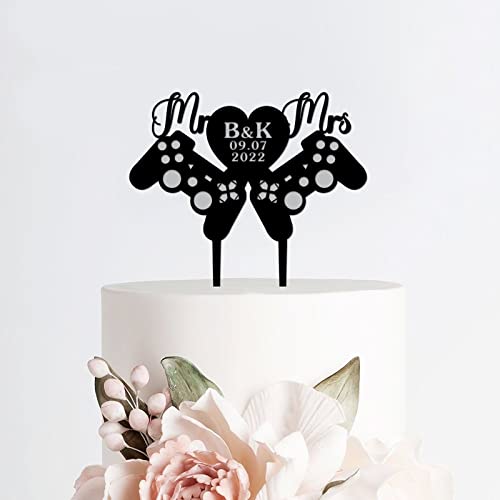 Personalisierte Tortenaufsätze aus Acryl, personalisierbar, für Paare, Initialen "Mr & Mrs", Spieleliebhaber, Kuchendekoration, Tortendekoration, Topper für Brautparty, Verlobung, Jahrestag, style732 von DreamAutumn