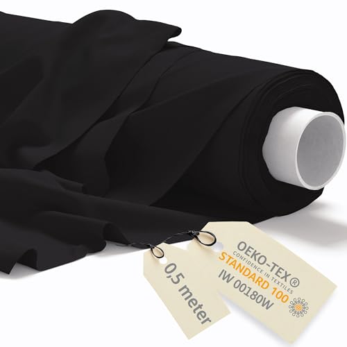 DreamRoots Baumwollstoff Meterware 0.5Mx160cm 145 g/m² - Stoffe zum Nähen Meterware - Polsterstoff - Leinwand, Segeltuch Stoff - Gardinenstoff - Molton, Schwarz DreamRoots Baumwollstoff Meterware 0.5Mx160cm 145 g/m² - Stoffe zum Nähen Meterware - Polsterstoff - Leinwand, Segeltuch Stoff - Gardinenstoff - Molton, Schwarz von DreamRoots