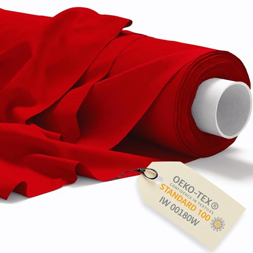 DreamRoots Baumwollstoff Meterware 160cm breit 145 g/m² - Stoffe zum Nähen Meterware - Polsterstoff - Leinwand, Segeltuch Stoff - Gardinenstoff - Molton, Rot DreamRoots Baumwollstoff Meterware 160cm breit 145 g/m² - Stoffe zum Nähen Meterware - Polsterstoff - Leinwand, Segeltuch Stoff - Gardinenstoff - Molton, Rot von DreamRoots