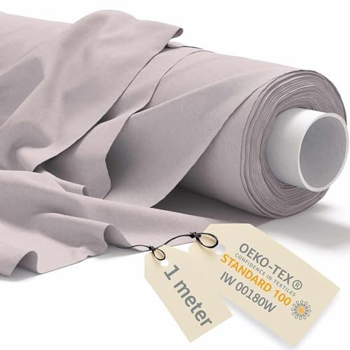 DreamRoots Baumwollstoff Meterware 1Mx160cm 145 g/m² - Stoffe zum Nähen Meterware - Polsterstoff - Leinwand, Segeltuch Stoff - Gardinenstoff - Molton, Hellgrau DreamRoots Baumwollstoff Meterware 1Mx160cm 145 g/m² - Stoffe zum Nähen Meterware - Polsterstoff - Leinwand, Segeltuch Stoff - Gardinenstoff - Molton, Hellgrau von DreamRoots