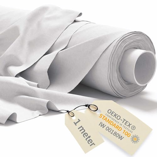 DreamRoots Baumwollstoff Meterware 1Mx160cm 145 g/m² - Stoffe zum Nähen Meterware - Polsterstoff - Leinwand, Segeltuch Stoff - Gardinenstoff - Molton, Weiß DreamRoots Baumwollstoff Meterware 1Mx160cm 145 g/m² - Stoffe zum Nähen Meterware - Polsterstoff - Leinwand, Segeltuch Stoff - Gardinenstoff - Molton, Weiß von DreamRoots