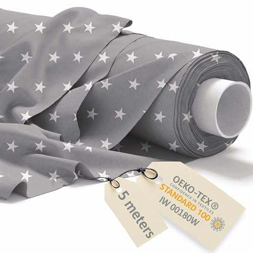 DreamRoots Baumwollstoff Meterware 5Mx160cm 145 g/m² - Stoffe zum Nähen Meterware - Polsterstoff - Leinwand, Segeltuch Stoff - Gardinenstoff - Molton, Gray Stardust DreamRoots Baumwollstoff Meterware 5Mx160cm 145 g/m² - Stoffe zum Nähen Meterware - Polsterstoff - Leinwand, Segeltuch Stoff - Gardinenstoff - Molton, Gray Stardust von DreamRoots