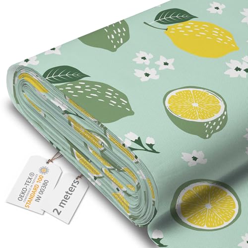 DreamRoots Segeltuch Wasserdicht - Polsterstoff Meterware 160 cm breit - Wasserabweisender Stoff 220 g/m2 600D - Markisenstoff Wasserdicht Meterware Lemons and Limes 2M DreamRoots Segeltuch Wasserdicht - Polsterstoff Meterware 160 cm breit - Wasserabweisender Stoff 220 g/m2 600D - Markisenstoff Wasserdicht Meterware Lemons and Limes 2M von DreamRoots
