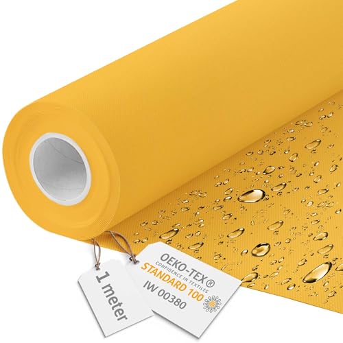 DreamRoots Segeltuch Wasserdicht - Polsterstoff Meterware 160 cm breit - Wasserabweisender Stoff 220 g/m2 600D - Markisenstoff Wasserdicht Meterware Mango 1M von DreamRoots