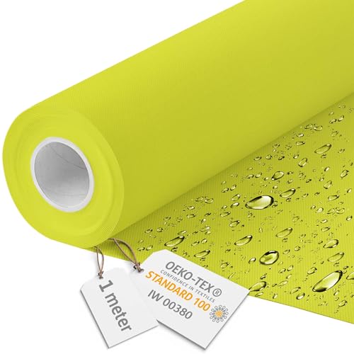 DreamRoots Segeltuch Wasserdicht - Polsterstoff Meterware 160 cm breit - Wasserabweisender Stoff 220 g/m2 600D - Markisenstoff Wasserdicht Meterware Limette 1M von DreamRoots