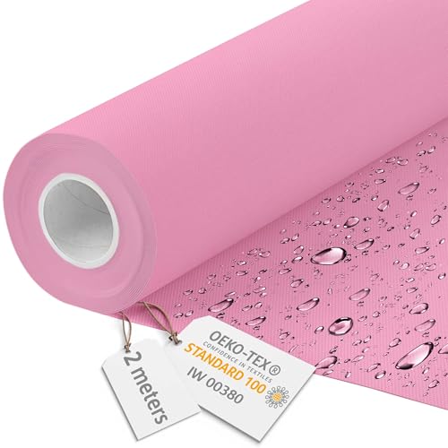 DreamRoots Segeltuch Wasserdicht - Polsterstoff Meterware 160 cm breit - Wasserabweisender Stoff 220 g/m2 600D - Markisenstoff Wasserdicht Meterware Rosa 2M von DreamRoots