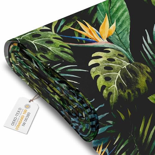 DreamRoots Segeltuch Wasserdicht - Polsterstoff Meterware 160 cm breit - Wasserabweisender Stoff 220 g/m2 600D - Markisenstoff Wasserdicht Meterware Watercolor on Black Laufmeter von DreamRoots