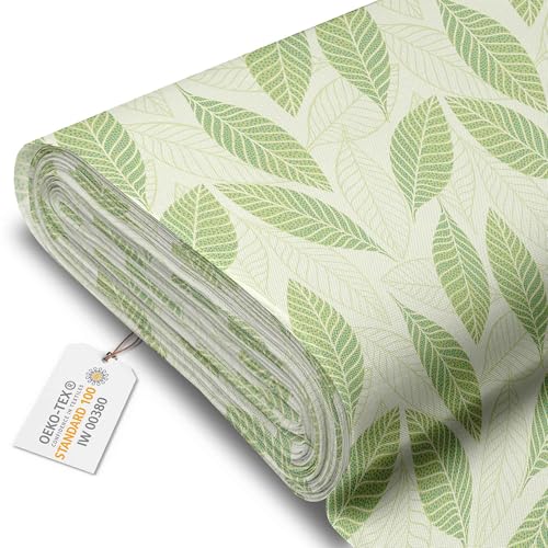 DreamRoots Segeltuch Wasserdicht - Polsterstoff Meterware 160 cm breit - Wasserabweisender Stoff 220 g/m2 600D - Markisenstoff Wasserdicht Meterware Light Green Leaves Laufmeter DreamRoots Segeltuch Wasserdicht - Polsterstoff Meterware 160 cm breit - Wasserabweisender Stoff 220 g/m2 600D - Markisenstoff Wasserdicht Meterware Light Green Leaves Laufmeter von DreamRoots