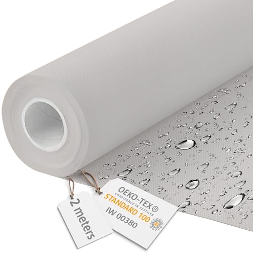 DreamRoots Segeltuch Wasserdicht - Polsterstoff Meterware 160 cm breit - Wasserabweisender Stoff 220 g/m2 600D - Markisenstoff Wasserdicht Meterware Blassgrau 2M DreamRoots Segeltuch Wasserdicht - Polsterstoff Meterware 160 cm breit - Wasserabweisender Stoff 220 g/m2 600D - Markisenstoff Wasserdicht Meterware Blassgrau 2M von DreamRoots