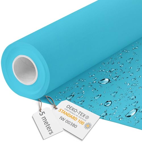 DreamRoots Segeltuch Wasserdicht - Polsterstoff Meterware 160 cm breit - Wasserabweisender Stoff 220 g/m2 600D - Markisenstoff Wasserdicht Meterware Himmel 5M von DreamRoots