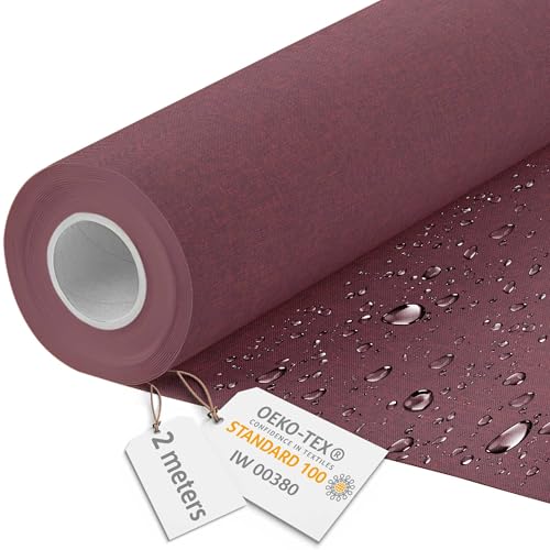 DreamRoots Segeltuch Wasserdicht - Polsterstoff Meterware Flachsimitation 160 cm breit - Wasserabweisender Stoff 220 g/m2 600D - Markisenstoff Wasserdicht Meterware Fiery aurora 2M von DreamRoots