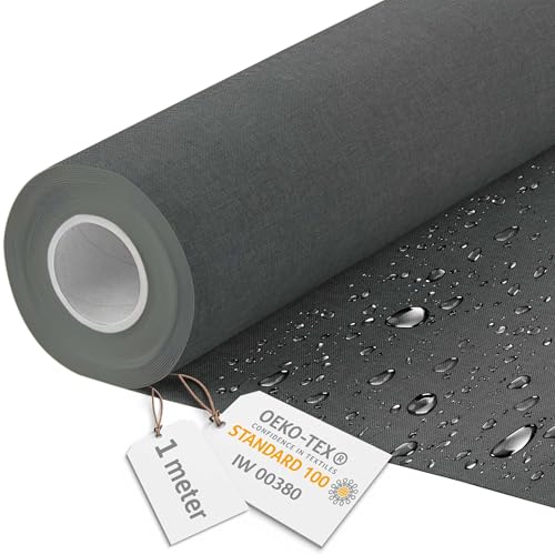 DreamRoots Segeltuch Wasserdicht - Polsterstoff Meterware Flachsimitation 160 cm breit - Wasserabweisender Stoff 220 g/m2 600D - Markisenstoff Wasserdicht Meterware Stony beach 1M von DreamRoots