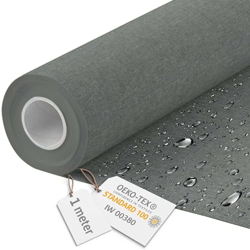 DreamRoots Segeltuch Wasserdicht - Polsterstoff Meterware Flachsimitation 160 cm breit - Wasserabweisender Stoff 220 g/m2 600D - Markisenstoff Wasserdicht Meterware Star Dust 1M von DreamRoots