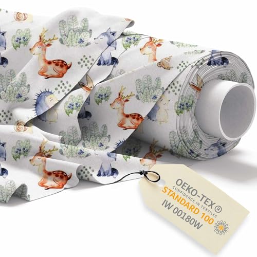 DreamRoots Stoff Kindermotive - Baumwollstoff Meterware Kinder - Stoffe zum Nähen Meterware - Polsterstoff - Leinwand Stoff 160cm x 1M von DreamRoots
