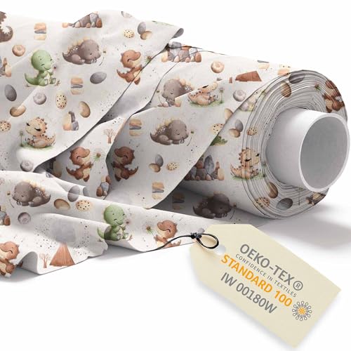DreamRoots Stoff Kindermotive - Baumwollstoff Meterware Kinder - Stoffe zum Nähen Meterware - Polsterstoff - Leinwand Stoff 160cm x 1M von DreamRoots