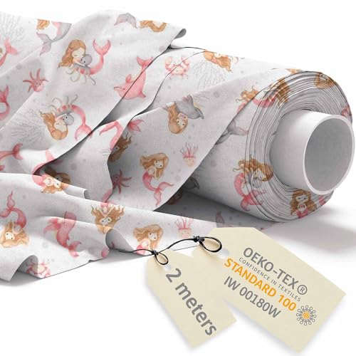 DreamRoots Stoff Kindermotive - Baumwollstoff Meterware Kinder - Stoffe zum Nähen Meterware - Polsterstoff - Leinwand Stoff 160cm x 2M von DreamRoots
